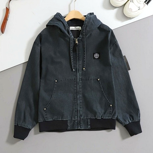 STONE ISLAND 와펜 후드 집업 자켓