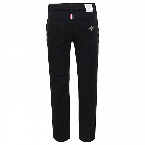 THOM BROWNE 스판 블랙진 슬림일자 팬츠