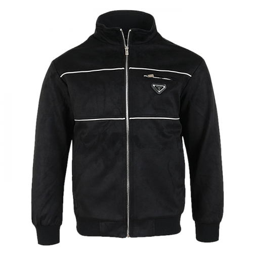 PRADA 클래식 삼각 누빔 스웨이드 자켓