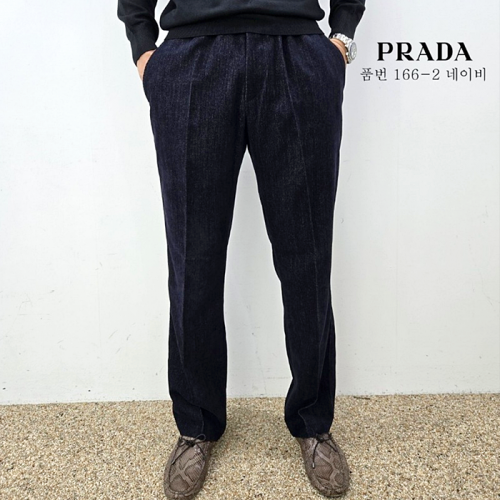 프라다 PRADA 와이드 반밴딩 슬렉스 166