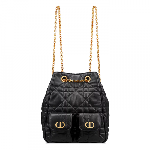 Dior Caro 미디엄 멀티캐리 체인 백팩 - 블랙