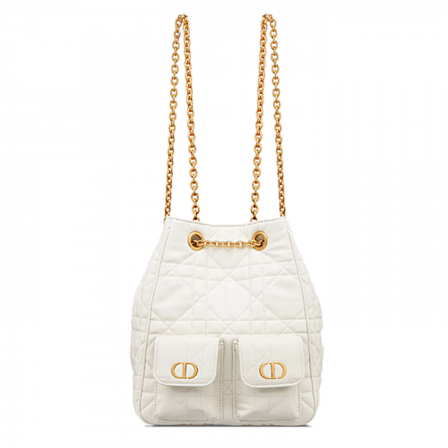 Dior Caro 미디엄 멀티캐리 체인 백팩  - 라떼