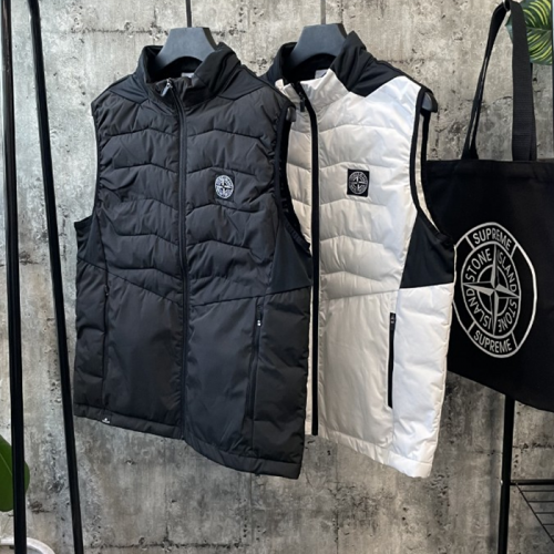 스톤아일*드 와팬 배색 패딩조끼