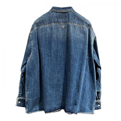 PRADA 더블 커프스 오버 데님셔츠