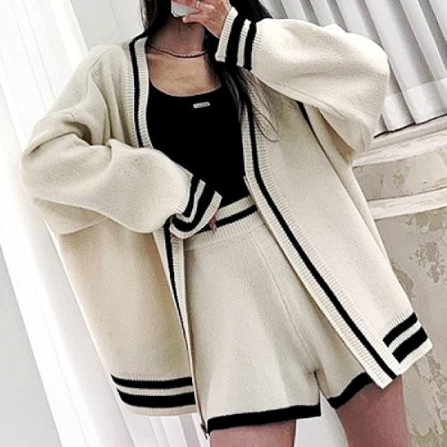 GUCCI 심플 배색 가디건 SET