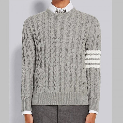 THOM BROWNE 케이블 라운드 니트