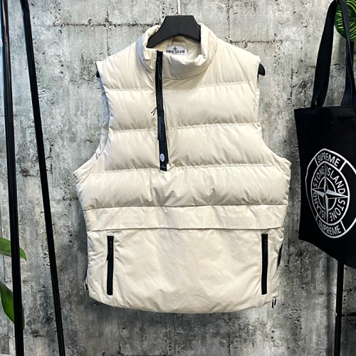 STONE ISLAND 세로지퍼 패딩조끼