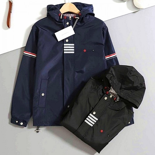 THOM BROWNE 사선 암밴드 바람막이 후드 자켓