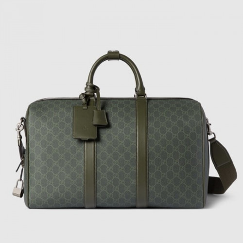 구찌 GG 모노그램 미디엄 더플백  -  그린