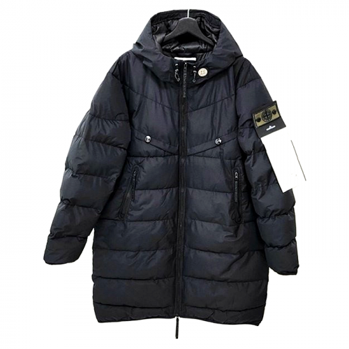 STONE ISLAND 와펜 로고 크링 클랩스 롱패딩
