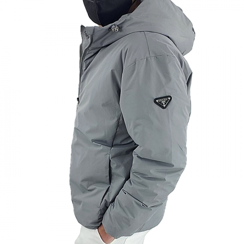 프라다 PRADA 삼각 로고 후드 패딩