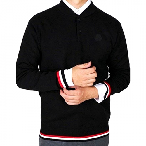 MONCL*R 블랙와펜 헨리넥 니트