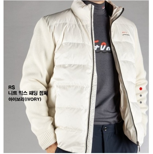 타이틀리*트 니트 믹스 패딩 점퍼 덕다운