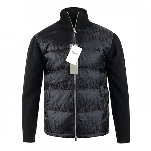 DIOR 자가드 니트 덕다운 패딩 집업