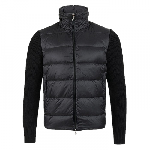 MONCLER 로고 패치 울 덕다운 패딩 자켓