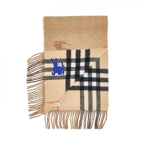 BURBERRY EKD 로고 프린지 캐시미어 머플러