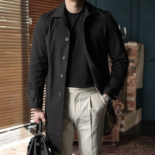 BURBERRY 개버딘 맥코트 - 블랙