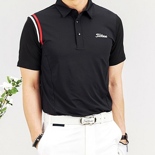 TITLEIST 어깨삼선 실켓 펀칭카라 티셔츠