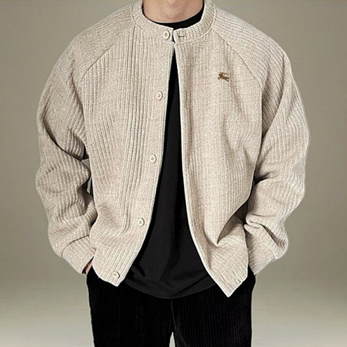 BURBERRY 라운드 골지 가디건