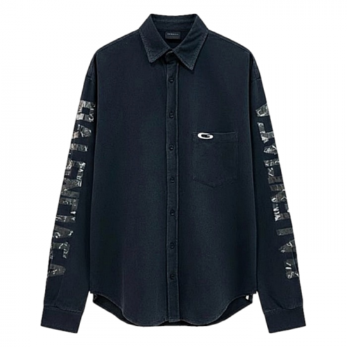BALENCIAGA 테이프타입 페이드 데님셔츠