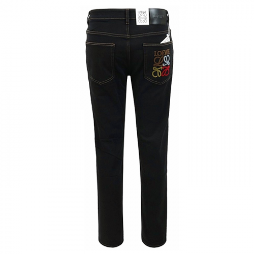 LOEWE 컬러 아나그램 부클 블랙 슬림 일자진