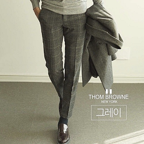 톰브*운 모직 체크 슬랙스