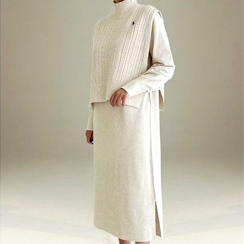 랄프로렌 polo ralphlauren 케이블 조끼 원피스 SET