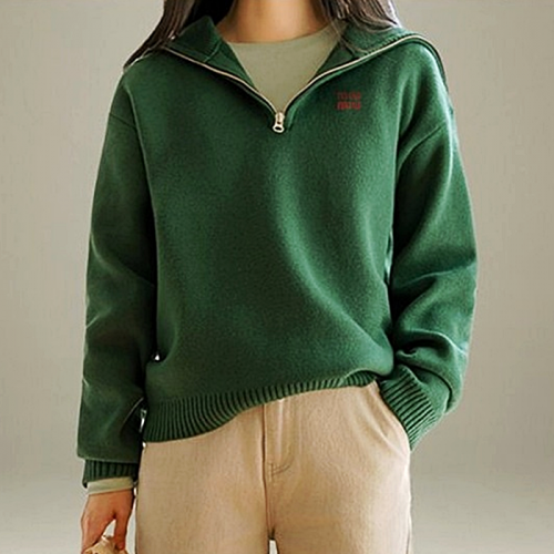 미우미우 MIUMIU 세일러 니트 반집업