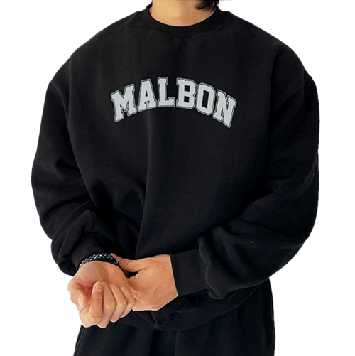 말본 MALBON 레터링 기모 헤비 맨투맨