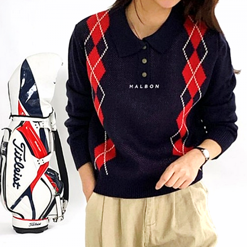 말본 MALBON 아가일 니트 긴팔