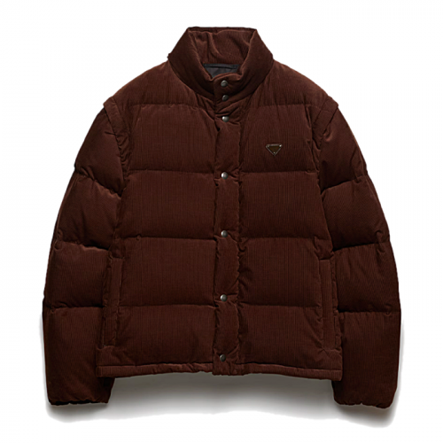 PRADA 중량 코듀로이 다운 재킷