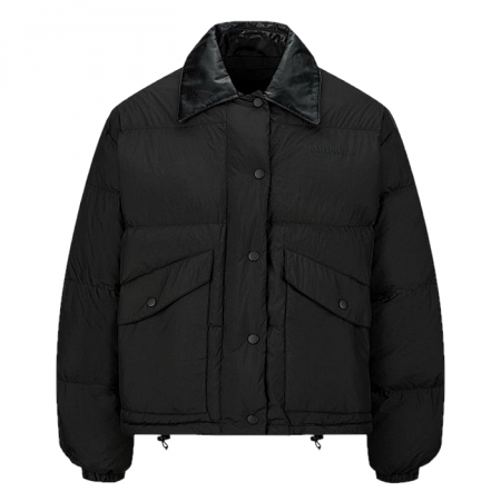 미우미우 MIUMIU 레더칼라드 구스 다운자켓