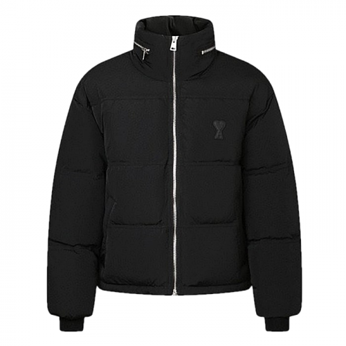 아미 AMI  레더 로고 다운 패딩