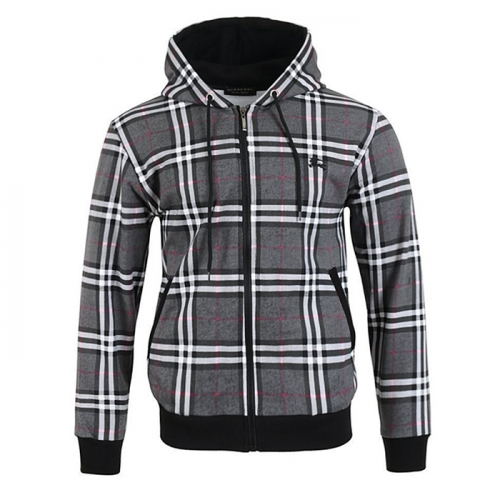 BURBERRY 기마 자수 체크 후드 집업