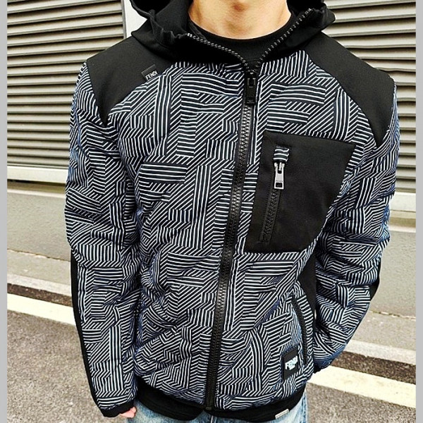펜디 FENDI 쉐도우 로고 패치 다운 자켓