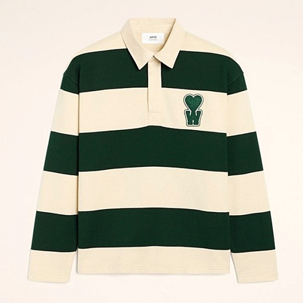 아미 AMI 더블유 패치 럭비 롱슬리브