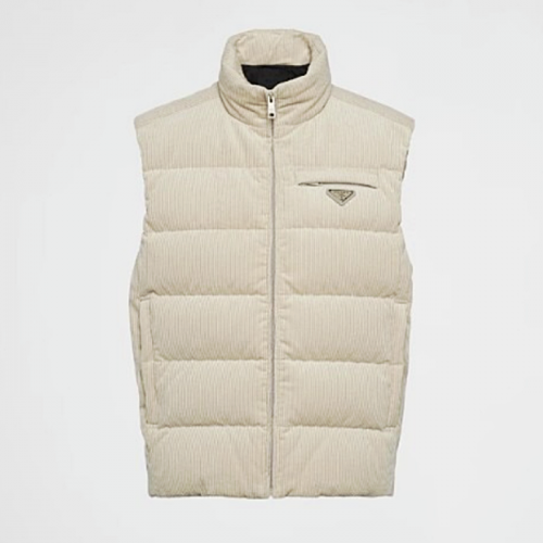 PR*DA 크롭 코듀로이 다운 베스트