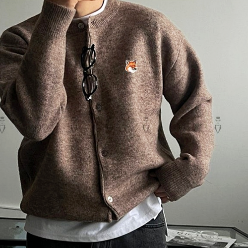 MAISON KITSUNE 라운드넥 알파카 가디건