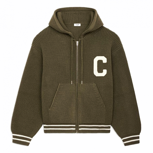 CELINE 컬리지 로고 울니티드 후디집업