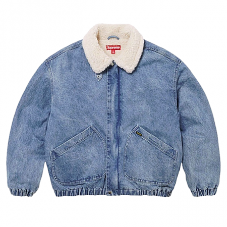 슈프림 SUPREME 시어링 봄버 데님 자켓 - 블루