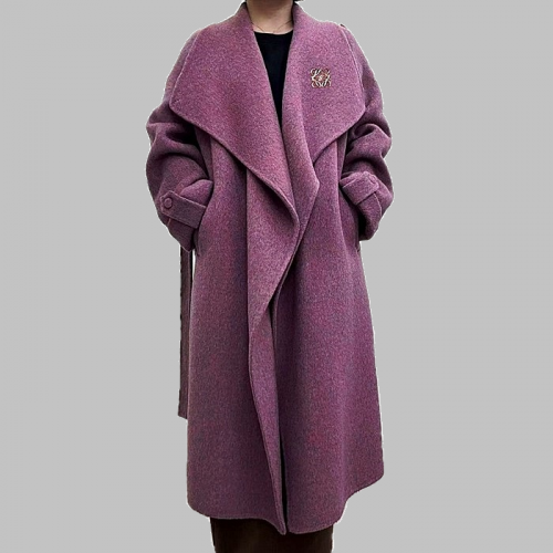 LOEWE 아나그램 브러치  메리노 울 코트