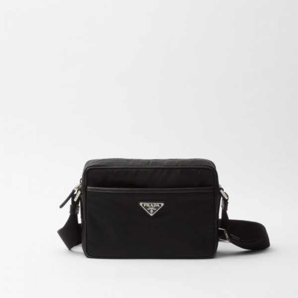 프*다 리나일론 및 사피아노 숄더백 - 블랙