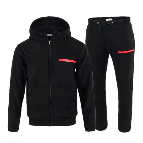 PRADA 레드 로고 폴라폴리스 셋업 SET