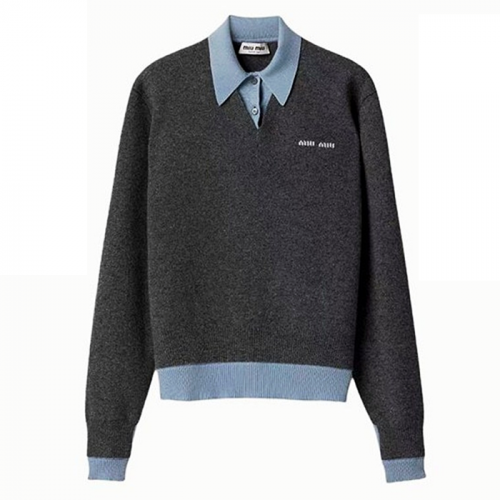 MIUMIU 아이코닉폴로 레이어 스웨터