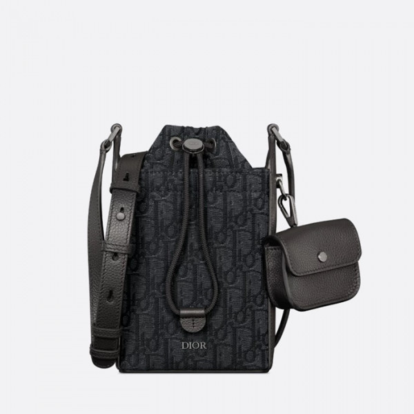 디* 미니 버킷백 - 오블리크 자카드&블랙