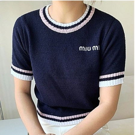 미우 MIUMIU 더블배색 니트