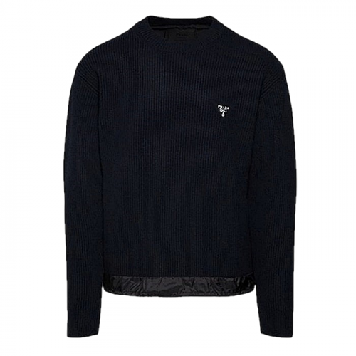 프라다 PRADA 토날 로고드 울스웨터