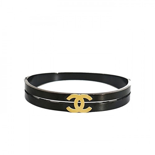 샤넬 CHANEL CC 로고 블랙 팔찌