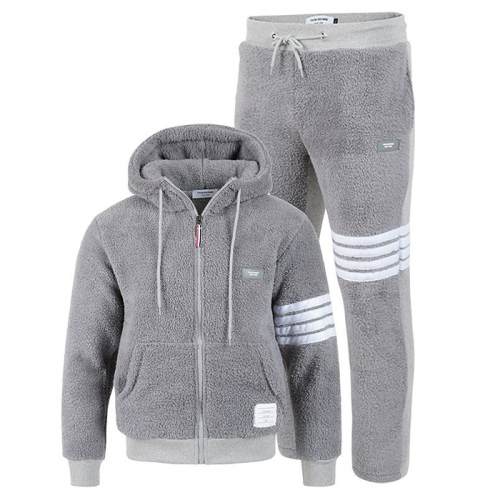 THOM BROWNE 4바 로고 양털 셋업 SET