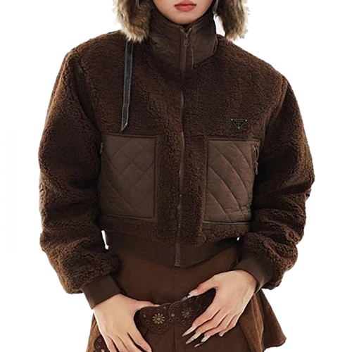 프라다 PRADA 크롭 양털점퍼